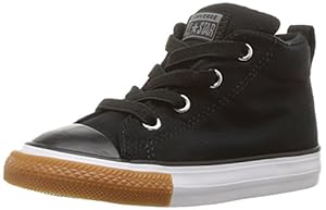 Image of Converse Boys' Chuck Taylor All Star Street Cozy Mid Sneaker, Black, 6 M US Toddler