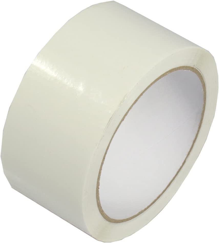 HTUK Low Noise Coloured Packaging Tape 48mm x 66m For Parcels And Boxes Heavy Duty Coloured Box Packing Tape Provides A Strong Secure Sticky Seal For Our Boxes (6, WHITE)