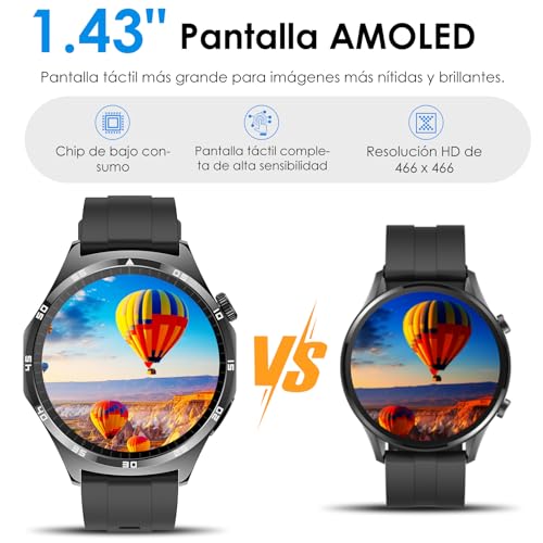 2026 New Smart Watch Men/Women with ECG/BMI/HRV, 1.43"AMOLED Smartwatch with Bluetooth Calls/24H Heart Rate Monitor/Body Temperature/SpO2/Health Glance/Sleep&Sport Monitor for iOS Android