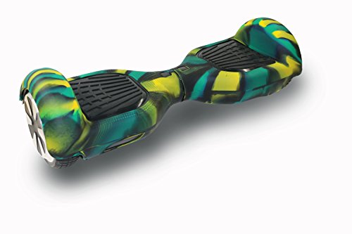Cool&Fun 360 Degree Hoverboard Silicone Jelly Case Cover - For 6.5" Swegway 2 Wheel Balance Smart Scooter (Army Green)