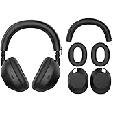 Wiki VALLEY Silicone Protective Cover Set for Sony WH-1000XM6, 3-in-1 Headband Earpad Earcup Covers, Black