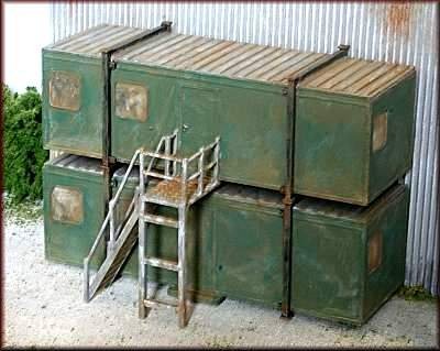 Knightwing Model Railway Double Portacabin with Steps - OO Gauge Plastic Kit