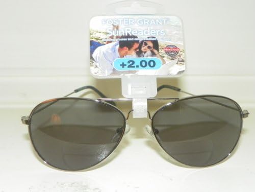 2.0 Foster Grant Aviator Reading Glasses / Sun Glasses Combo