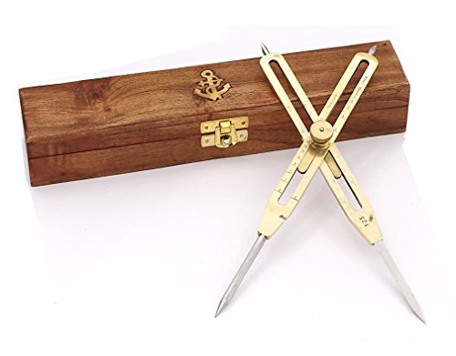 Solid Brass Proportional Divider 9 inch By Roorkee Instruments with Wooden Storage Case - Thumbnail 5