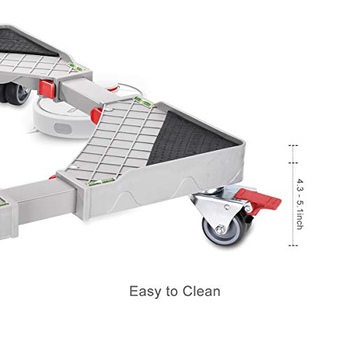 Furniture Dolly Roller Movable Base Size Adjustable with 8 Locking Rubber Swivel Wheels,Pedestal Telescopic Base for Portable Washing Machine Refrigerator Washer Dryer. - Thumbnail 3