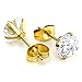 JewelrieShop Clear CZ Stud Earrings for Women Hypoallergenic Surgical Stainless Steel Cubic Zirconia Earring Studs for Ears Jewelry (5 Pairs, 3-7mm White CZ, Gold Post)