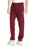 Champion Men's Powerblend Open Bottom Fleece Pant, Maroon, Small