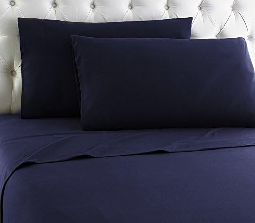Lavish Linens Attached Waterbed Sheet Set WITH POLE INSERT - HIGHEST QUALITY Brushed Microfiber 1800 Series - Wrinkle, Fade, - Hypoallergenic - Solid Navy Blue Queen Size