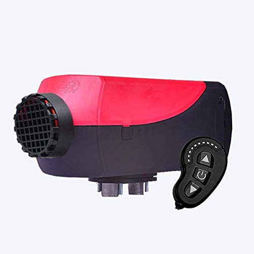 5KW 12V Diesel Fuel Heater with Remote Control LCD Monitor & Silencer Car Parking Heater for RV, Motorhome Trailer, Trucks, Boats, Bus (red + black)