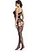 Amoretu Womens Sexy Lingerie One Shoulder Lace Open Crotch Bodystocking, Black, One Size