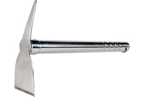 LUBAN Stainless Steel Garden Hoe Pick 15-inch Length Lightweight Weather Resistant Metal Multipurpose Hand Tool for Gardening