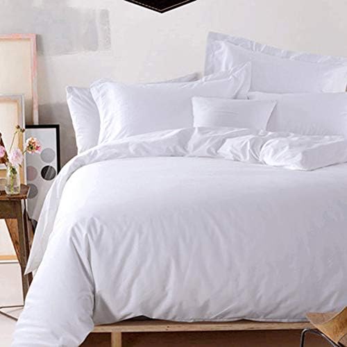 MYZ Hotel Luxury Quilt Cover, Breathable Reversible Satin Jacquard Duvet Covers Smooth Machine Washable, Wrinkle resista-White 240x260cm(94x102inch)