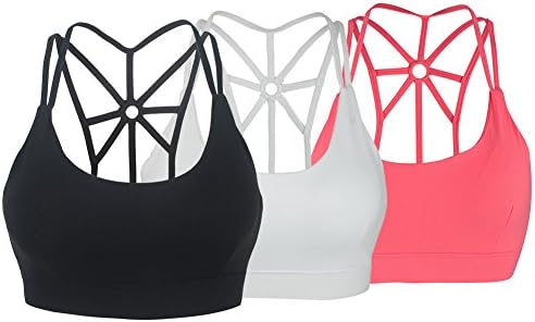 YEYELE 1 Or 3 Pack Women's Criss Cross Back Removable and Wireless Pads Tank Top Yoga Sports Bra