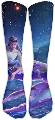 New Moon In CancerWomen Creative Comfortable Knee High Athletic Knee High Socks Christmas