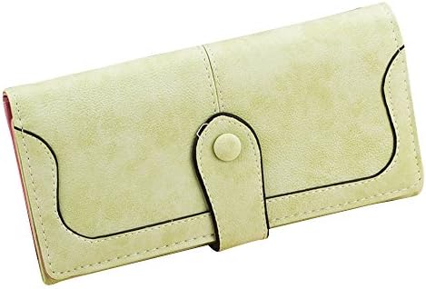 VLCQNHI VLCQNHI Women's Vegan Leather 17 Card Slots Long Bifold Organizer Wallet Colorsize Medium Green