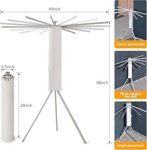 Ctoby Clothes Drying Rack,Drying Rack Clothing,Laundry Drying Rack,Floor Standing,16 Aluminium Poles,Collapsible,Retractable,Foldable,Folding Laundry Rack