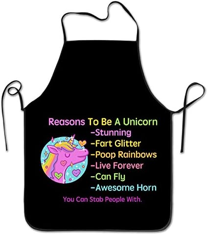 Reasons To Be A Unicorn Poop Rainbows BBQ Kitchen Cooking Apron