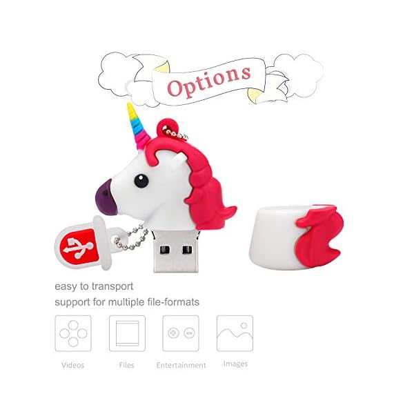 LEIZHAN 32GB USB Stick High Speed Silikon Einhorn Cartoon Flash-Memory Stick Pen Drive Laptop Computer PC Windows(32GB… – Bild 6