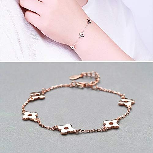SHOUSHI Women's Fashion Ol Plating Bracelet S925 Silver Bracelet Women Fashion Simple Clover Silver Bracelet