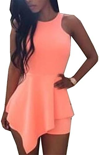 Women's Sexy Short Jumpsuit Romper PinkLarge