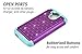 STARSHOP Compatible with Desire 526 Case, Slim Dual Layer Armor Phone Case Cover with Spot Diamond Teal/Purple with Premium Screen Protector