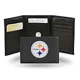 Rico Industries NFL Pittsburgh Steelers Embroidered Genuine Leather Trifold Wallet