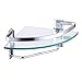KES Aluminum Bathroom Glass Corner Shelf with Towel Bar Wall Mount Extra Thick Tempered Glass, Silver Sand Sprayed, A4123A-SV primary