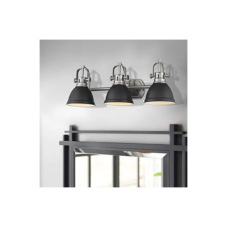 Emliviar 3Light Bathroom Vanity Light Fixture, Black Finish with Metal