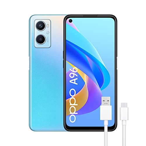 OPPO A96 – Smartphone 128GB, 8GB RAM, Dual SIM, Pantalla 6,59”, Cámara 50MP+2MP, Cámara selfie 16MP, Batería 5000mAh, Carga Rápida 33W - Azul