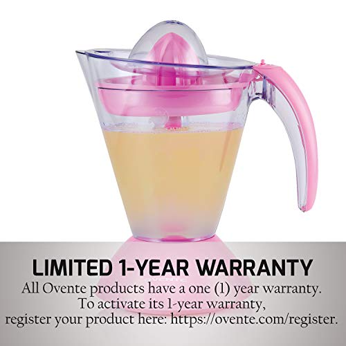 Ovente Electric Citrus Juicer Extractor 34 Ounce Pitcher with Manual