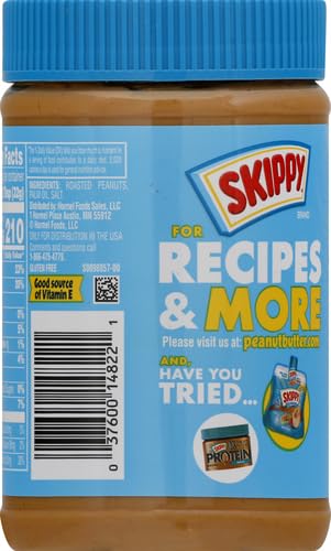 SKIPPY CREAMY PEANUT BUTTER SPREAD NO SUGAR ADDED, 16 OUNCE