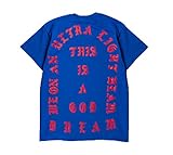The Life of Pablo Tour Royal Blue I Feel Like Pablo Ultra Light Beam Short Sleeve Kanye West Yeezy TLOP Merch Yeezus (Small)