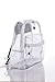 Clear Mesh Backpack For Kids Men & Women By Bravo - Large School & Travel Bag - Stylish Transparent See Through Design - Comfortable Padded Shoulder Straps - Utility Pocket & Bottle Holders (White)