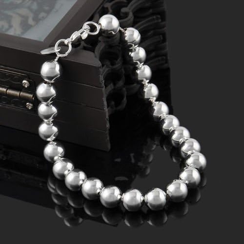 Diansts(TM) Women Jewelry Silver Plated Beads String Chain Bracelet Bangle