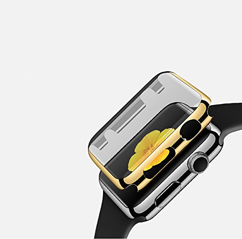 Hayder iPhone Watch Case Series 3 Ultra Slim Electroplate Anti-Scratch Protective Cover with Screen Protector for iPhone Watch Case 38mm / 42mm Series 3 (42mm, Black)