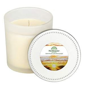 Heilkräuter Manufaktur Bio-Heil-Kräuter-Kerze für Lebensfreude und Lebensenergie- Handarbeit aus Rapswachs und…