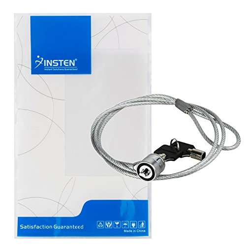 Insten Notebook and Security Cable Chain Lock w/Two Keys, 3 FT Silver, Compatible with Kensington Security Slot