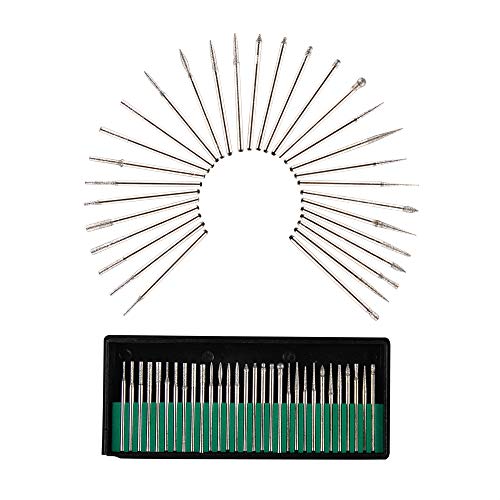 Aokitec Nail Drill Bits 30PCS Carbide 3/32inch (2.35mm) Cuticle Nail Drill Bits Set for Art Nail Cuticle Manicure Pedicure Tools