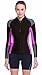 EYCE DIVE & SAIL Women’s 3/2 mm Wetsuits Jacket Long Sleeve Neoprene Wetsuit Top (Grey/Purple, M = US 4)