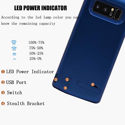 Idealforce Samsung Galaxy Note 8 Battery Case,6500mAh External Power Bank Cover Portable Charger Protective Charging Case for Samsung Galaxy Note 8