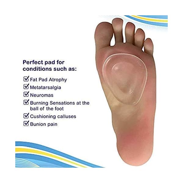 Hyjinx Ball of Foot Cushions (SelfSticking & ReUsable) Metatarsal Cushions Great for Heels 1