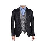 EGC1B02D-XL Grey Black Patterned Urban Gift Waistcoat Woven Microfiber Gift Ideas for Husband X-Large Vest By Epoint