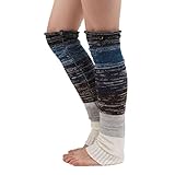 Oksale Women Colorful Crochet Knitted Leg Warmers Stocking Boot Cover Socks (Black)