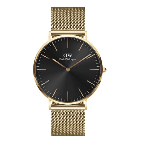 Daniel Wellington Classic 40mm Watch for Men, Evergold Black, Bracelet Type