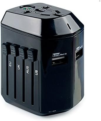 Universal Travel Adapter 2 USB Charging Ports Worldwide All in One Wall AC Power Plug Adapter Wall Charger for Cell Phone Laptop - Samsung, Apple, Iphone, Ipad