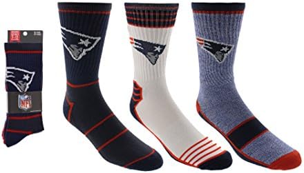 Men's New England Patriots 3-Pack Sport Crew Socks