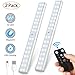 LUNSY Remote Contorl Under Cabinet Lighting Wireless, Rechargeable Magnetic Closet Light Bar, 220lm, Dimmable, Timmer and Dimmer- 2Pack