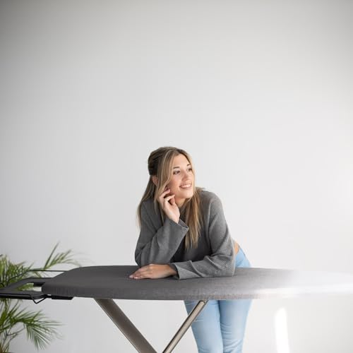 GoldVIP XXL Professional Ironing Board 130 x 47 cm – For Boiler Iron, Lightweight Anodised Aluminium and Stable Structure – Height Adjustable – Made in Europe