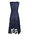 KIMILILY Women's Elegant Cocktail Bridesmaid Lace Dress Wedding Guest Dress V Neck Sleeveless