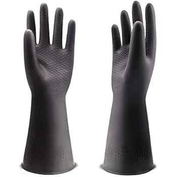 UXglove Chemical Resistant Gloves,Waterproof Dishwashing Household Cleaning Protective Safety Work Heavy Duty Industrial Rubber Gloves,12.2